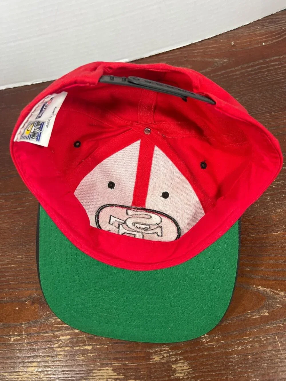 Vintage San Francisco 49ers Big Logo Snapback Hat By Competitor Red & Black H5